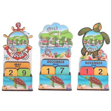 Gocek Themed Wooden Table Calendar - 3