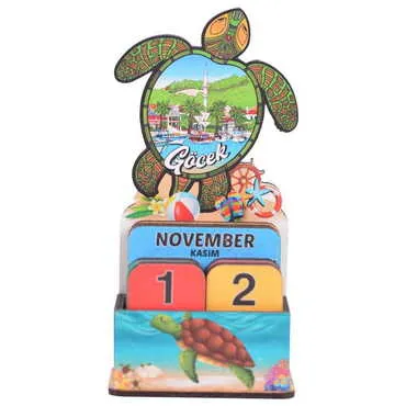 Gocek Themed Wooden Table Calendar - 6