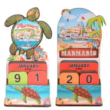 Toptan Marmaris Temalı Myros Ahşap Masa Takvimi - 3