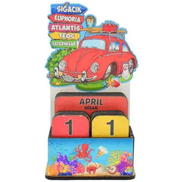 Sığacık Themed Wooden Table Calendar - 6