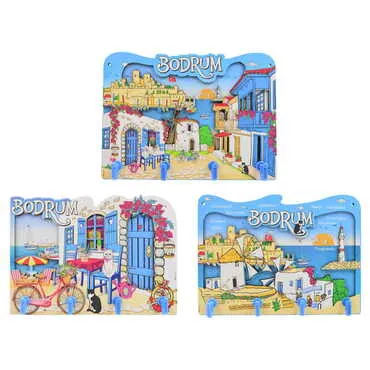 Bodrum Themed Customised Wooden Wall Keychain Holder - 5