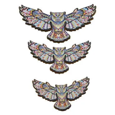 Owl Themed Wooden Wall Decoration Set of 3 pcs - 2