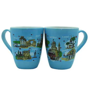 Antalya Region Themed Porcelain Custom Printed Conical Mug - 3
