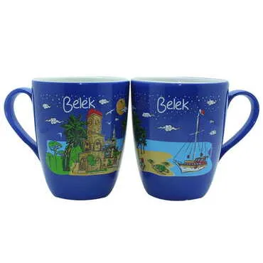 Belek Themed Porcelain Custom Printed Conical Mug - 5