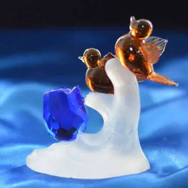 Crystal Two Birds On a Branch Figurine - 4