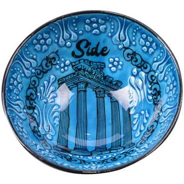 Toptan Side Temalı 13 Cm Turkuaz Kase  - 4