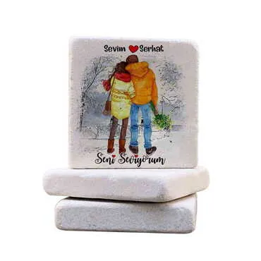 Sweetheart Themed Customised Stone Coaster 100x100 mm - 3
