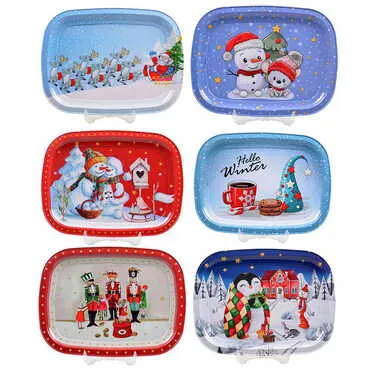 Christmas Themed Custom Printed Metal Tin Tray - 9