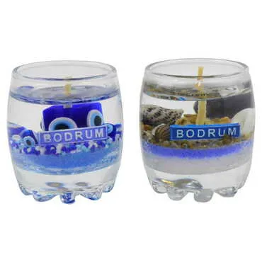 Toptan Bodrum Temalı Myros Küçük Şeffaf Mum - 3