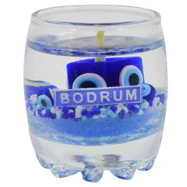 Toptan Bodrum Temalı Myros Küçük Şeffaf Mum - 5
