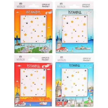 Istanbul Themed Epoxy Dome Souvenir Magnetic Photo Frame 95x115 mm - 2