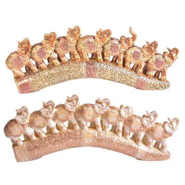 Polyester Elephant Family On Branch Figurine Of 7 Pcs 280x100x35 mm - 2