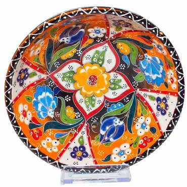 Turkish Ceramic Engraved Relief Bowl 16 Cm - 5