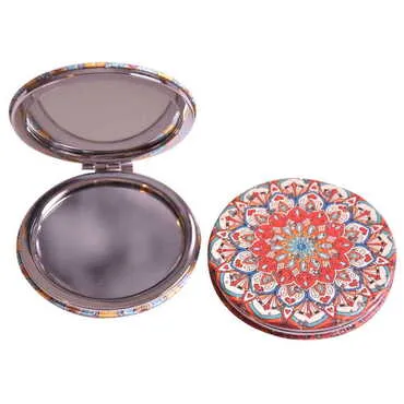 Mandala Themed Custom Printed Round Pocket Mirror - 3