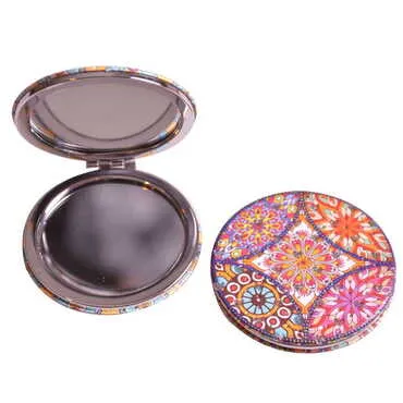 Mandala Themed Custom Printed Round Pocket Mirror - 4