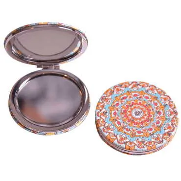 Mandala Themed Custom Printed Round Pocket Mirror - 5