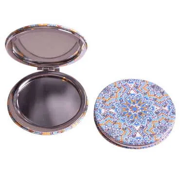 Mandala Themed Custom Printed Round Pocket Mirror - 7