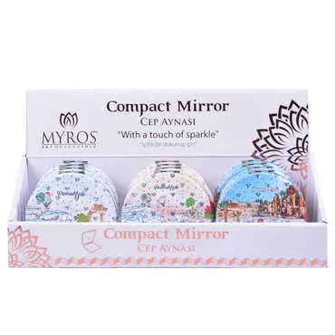 Pamukkale Themed Custom Printed Round Pocket Mirror - 2