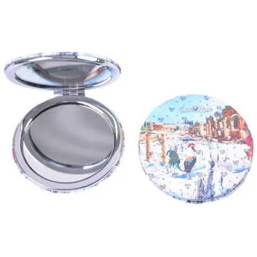 Pamukkale Themed Custom Printed Round Pocket Mirror - 4