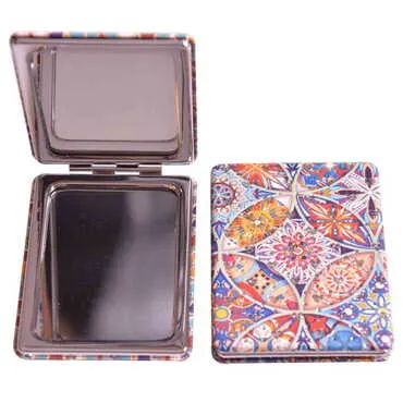 Mandala Themed Custom Printed Rectangle Pocket Mirror - 3
