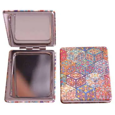 Mandala Themed Custom Printed Rectangle Pocket Mirror - 6