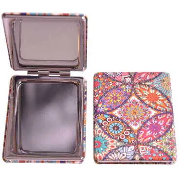 Mandala Themed Custom Printed Rectangle Pocket Mirror - 8