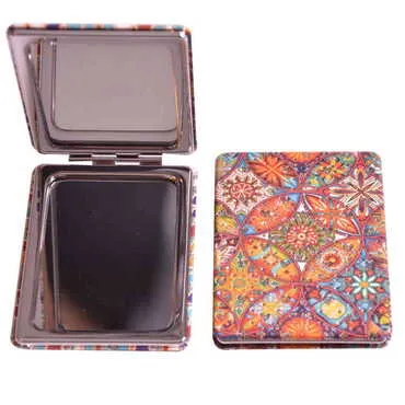 Mandala Themed Custom Printed Rectangle Pocket Mirror - 9