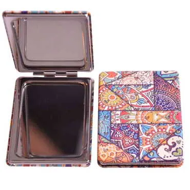 Mandala Themed Custom Printed Rectangle Pocket Mirror - 10