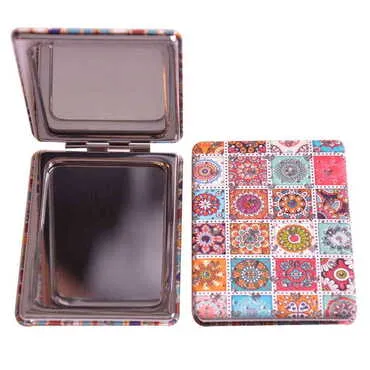 Mandala Themed Custom Printed Rectangle Pocket Mirror - 12