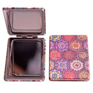 Mandala Themed Custom Printed Rectangle Pocket Mirror - 13