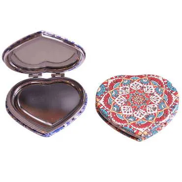 Toptan Mandala Temalı Myros Kalp Pu Ayna - 4
