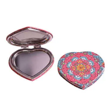 Toptan Mandala Temalı Myros Kalp Pu Ayna - 9