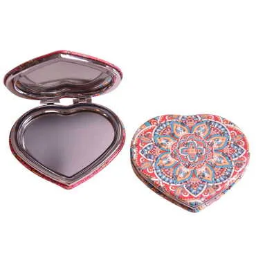 Toptan Mandala Temalı Myros Kalp Pu Ayna - 12