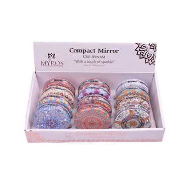 Mandala Themed Custom Printed Round Curved Pocket Mirror - 2
