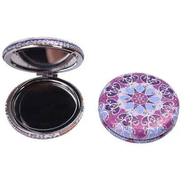 Mandala Themed Custom Printed Round Curved Pocket Mirror - 7