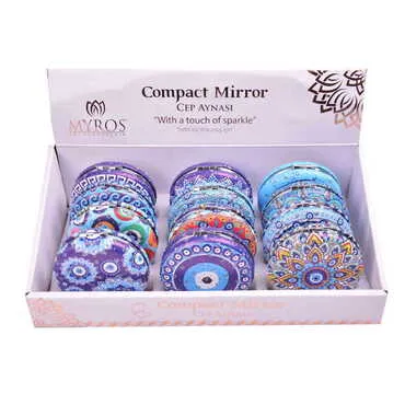 Evil Eye Themed Custom Printed Round Curved Pocket Mirror - 2