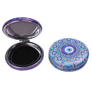Evil Eye Themed Custom Printed Round Curved Pocket Mirror - 3