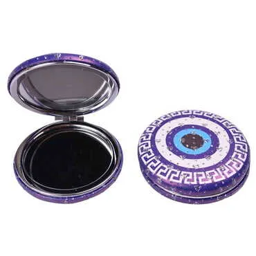Evil Eye Themed Custom Printed Round Curved Pocket Mirror - 5