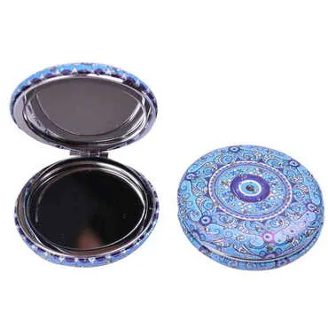 Evil Eye Themed Custom Printed Round Curved Pocket Mirror - 8