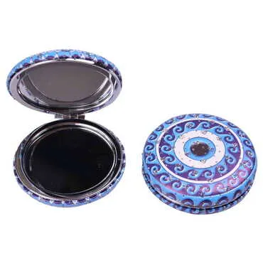 Evil Eye Themed Custom Printed Round Curved Pocket Mirror - 9