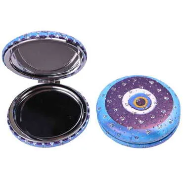 Evil Eye Themed Custom Printed Round Curved Pocket Mirror - 10
