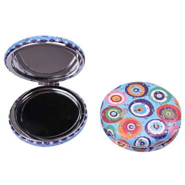 Evil Eye Themed Custom Printed Round Curved Pocket Mirror - 11