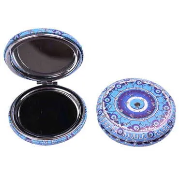 Evil Eye Themed Custom Printed Round Curved Pocket Mirror - 14