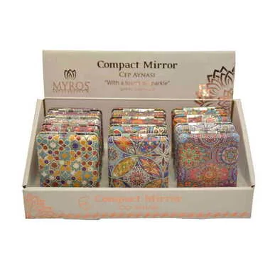 Mandala Themed Custom Printed Rectangular Curved Pocket Mirror - 2