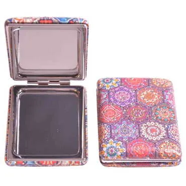 Mandala Themed Custom Printed Rectangular Curved Pocket Mirror - 6
