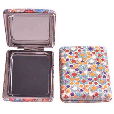 Mandala Themed Custom Printed Rectangular Curved Pocket Mirror - 11