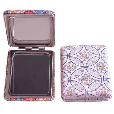 Mandala Themed Custom Printed Rectangular Curved Pocket Mirror - 13