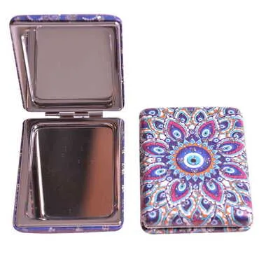 Evil Eye Themed Custom Printed Rectangular Curved Pocket Mirror - 9