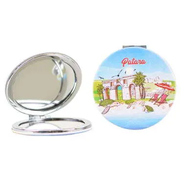 Patara Themed Customised Uv Printed Round Compact Mirror 72x11 mm - 3