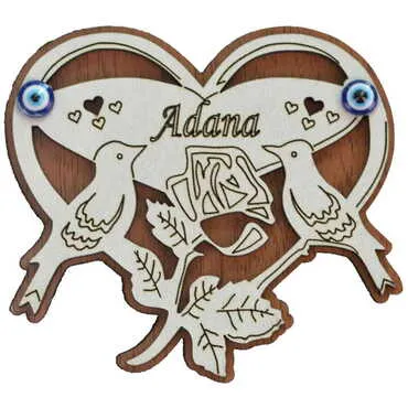 Adana Themed Wooden Engraved Souvenir Fridge Magnet - 9